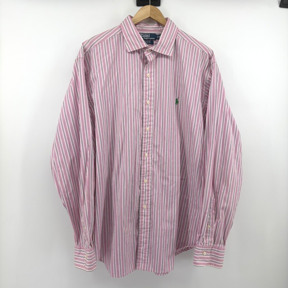 Polo Ralph Lauren POLO Stanton Classic Fit Pink Stripe Button Down Shirt Mens XL - Picture 4 of 9
